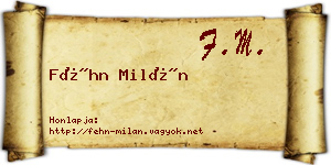 Féhn Milán névjegykártya